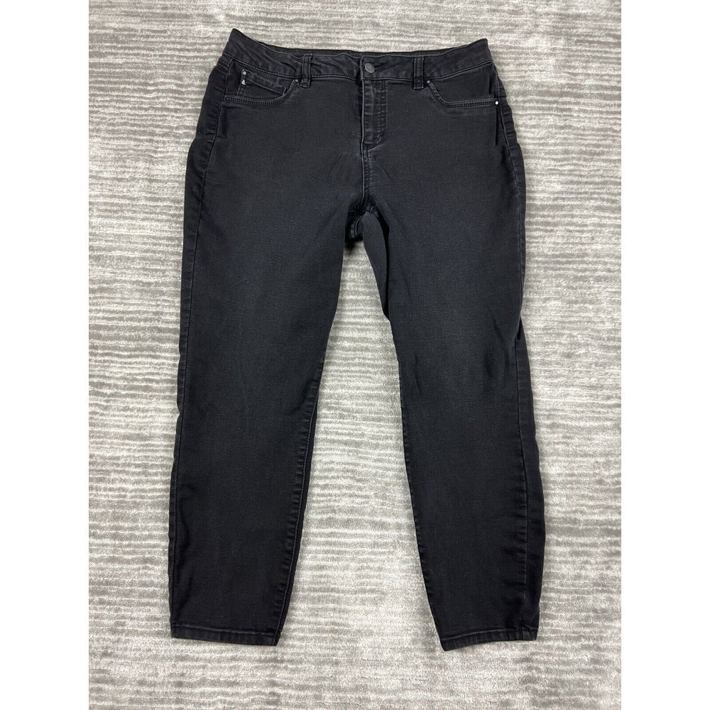 D. Jeans Jegging Womens 14 Black Denim Skinny Studded Cotton Blend Casual